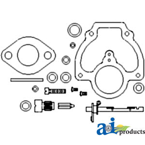 Rebuild Kit for Zenith 10279, 10444 Carburetors on Massey Ferguson 44, 44K, 444 Tractors.