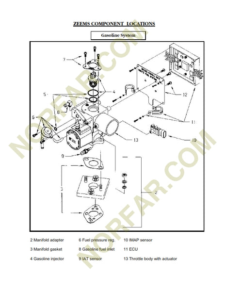 Powerboss Sweeper Fuel System Parts for Ford 1.4 or Nissan 1.3 or 2.5 Engines