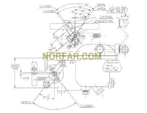 Carburetor for Continental 2.7 engine TM27
